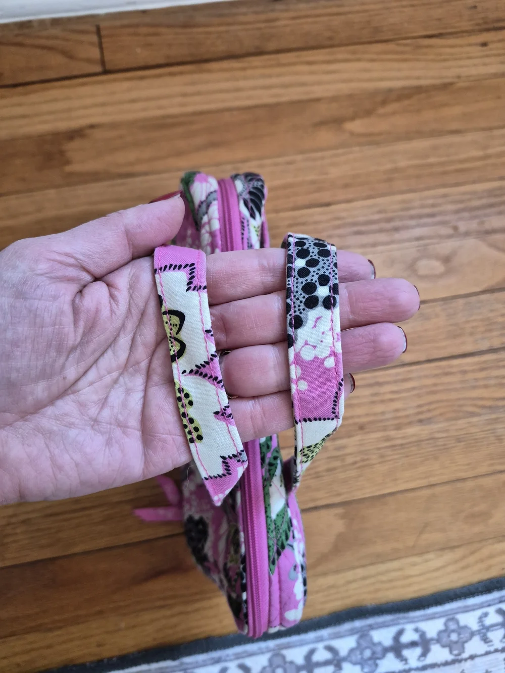 Quilted Floral Tablet/iPad Bag in Pink Paisely